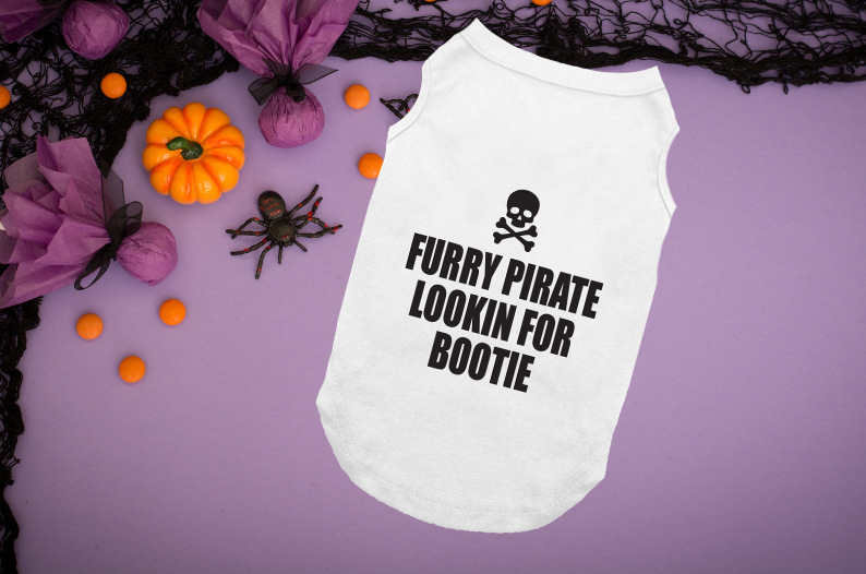 Halloween Dog Shirt | Furry Pirate Lookin' For Bootie